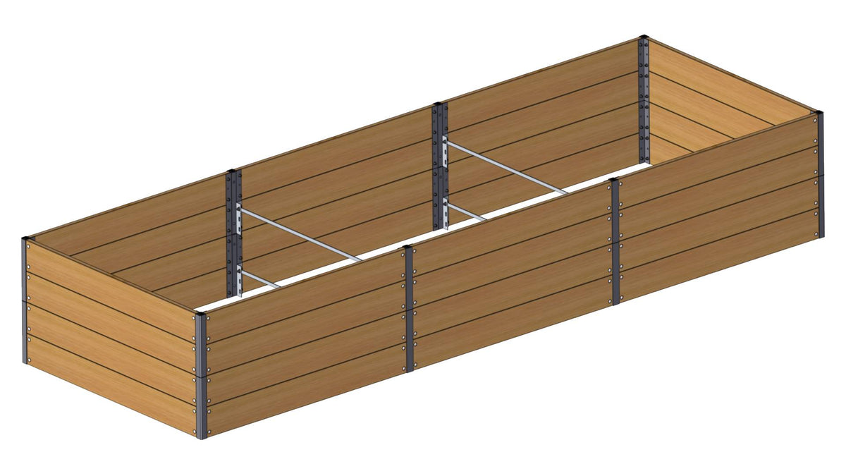 Højbed i planker af sibirisk lærk fra GrowCamp, 60 x 120 x 360 cm