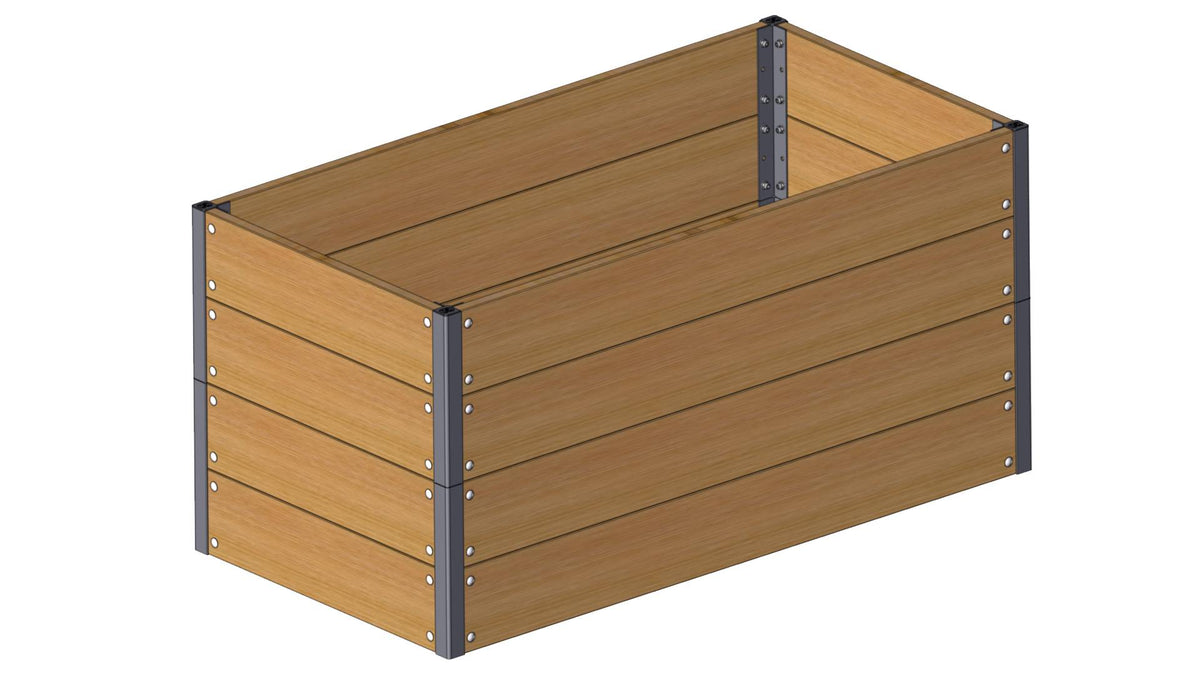 Højbed i planker af sibirisk lærk fra GrowCamp, 60 x 62 x 120 cm