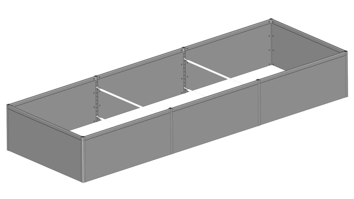 GrowCamp langt højbed i PVC, samlet 50 x 120 x 360 cm