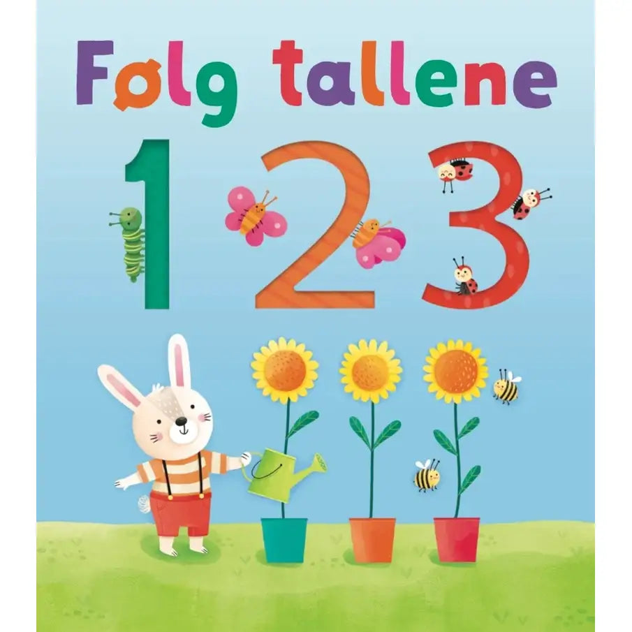 Børnebogen Følg Tallene 123 fra Globe med tegninger, fingerspor og tallinjer