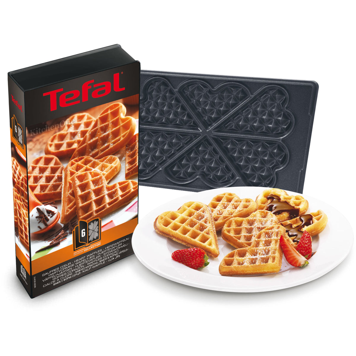 Originale hjertevaffelplader til Tefal Snack Collection med non-stick belægning