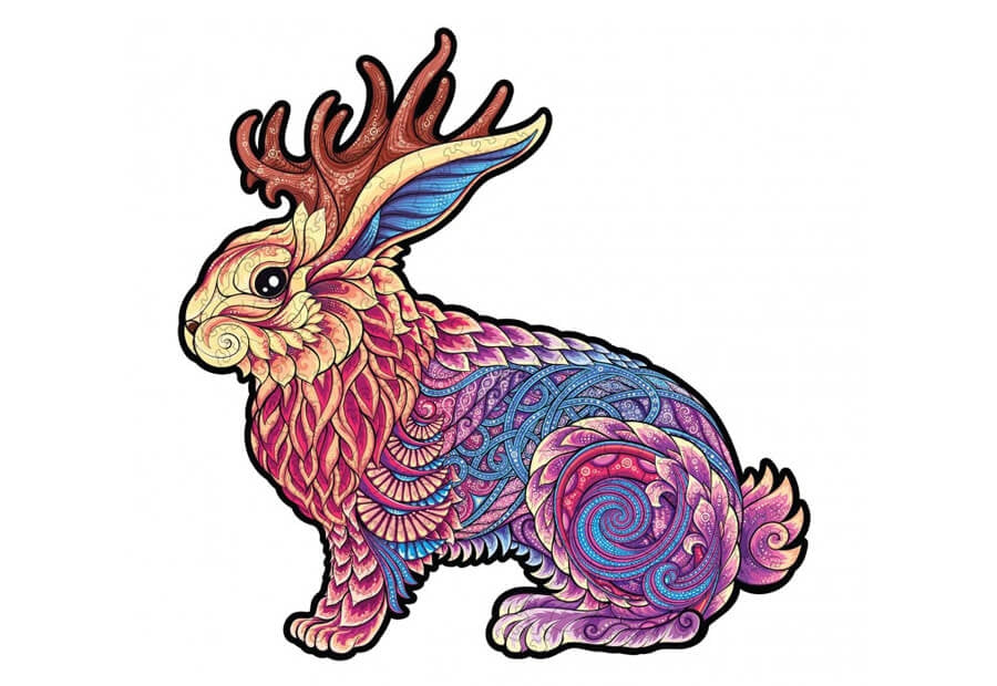 Fantasy Puzzles træpuslespil Jackalope med 300 brikker