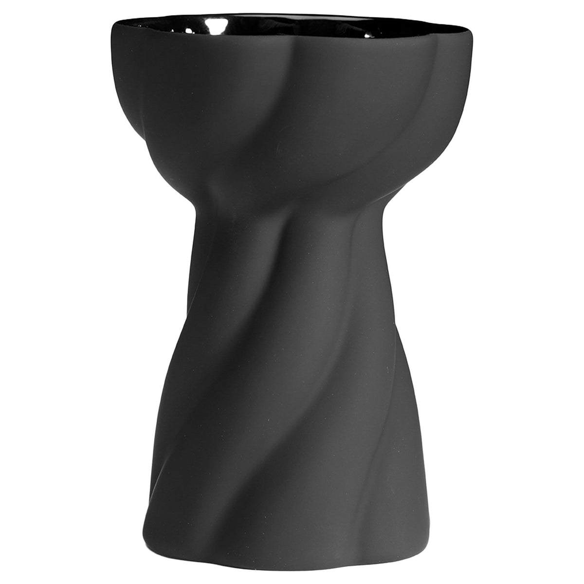 Cooee Design Twist Bulb løgvase i sort med glaseret åbning