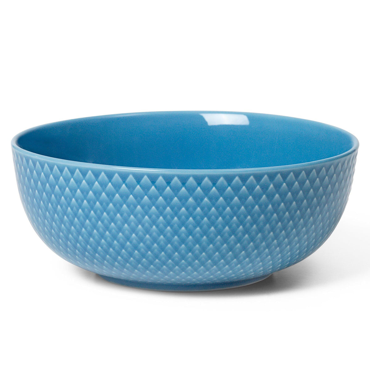 Lyngby Porcelæn Rhombe Color skål i blå med rombemønster, Ø15,5 cm