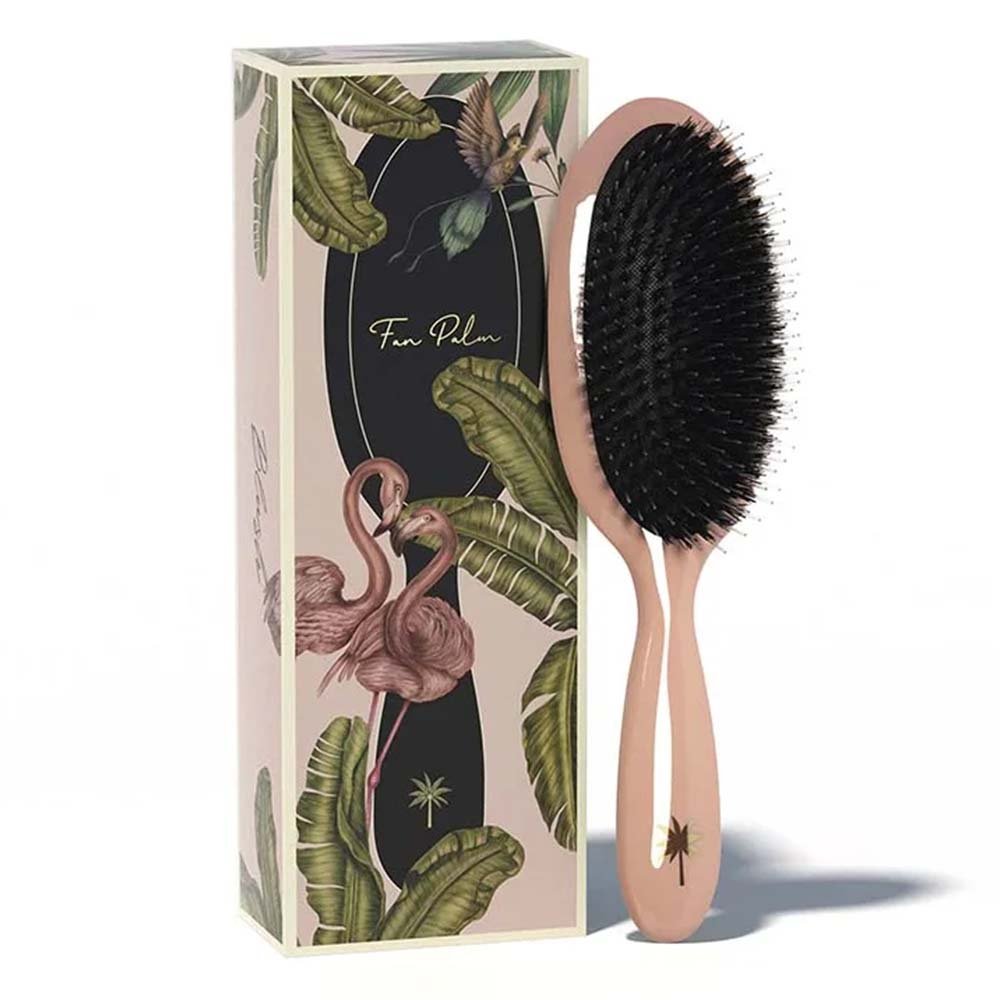 Fan Palm hårbørste Blush Medium fra ICON Hairspa i bløde, feminine toner