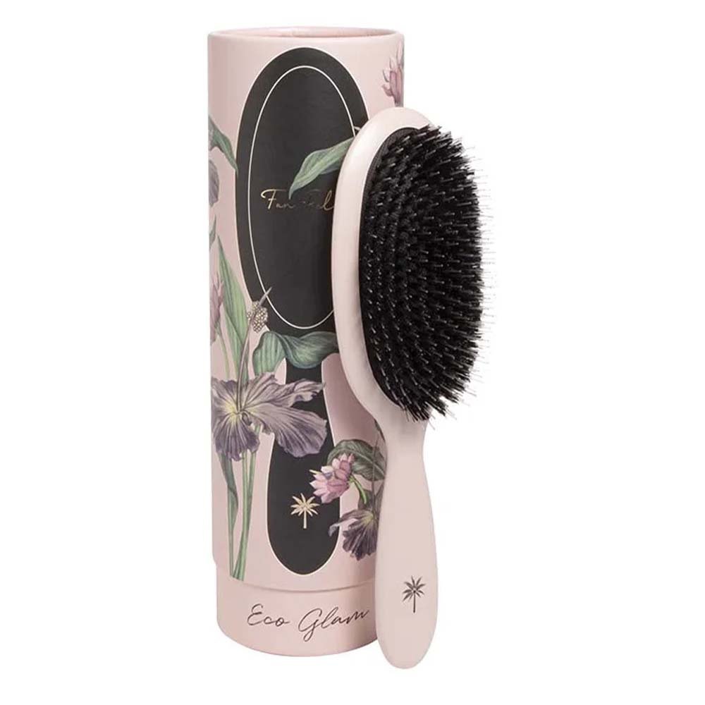 Fan Palm hårbørste Eco Glam Bio Nude Medium fra ICON Hairspa i bio-baseret materiale