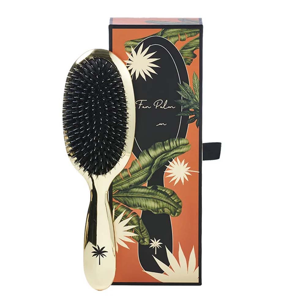 Fan Palm hårbørste Hollywood Medium fra ICON Hairspa med Hollywood-print