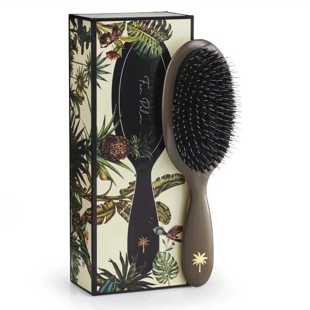 Fan Palm hårbørste i modellen Mink, størrelse medium, med vildsvinehår og nylon