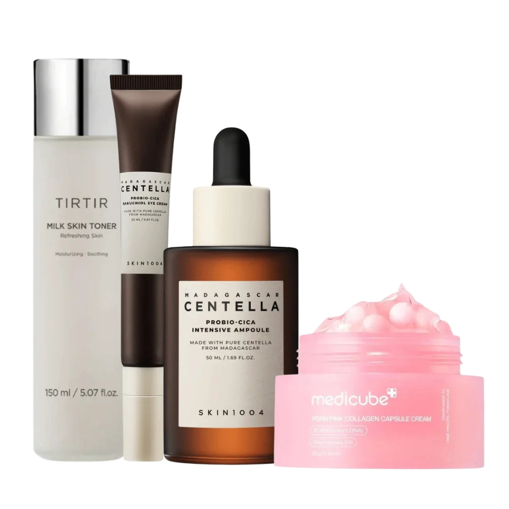 Nuaglow hudplejesæt med fire udvalgte K-beauty produkter, 4 favoritter