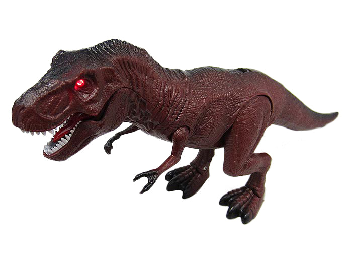 Fjernstyret T-Rex dinosaur fra MegaLeg med lysende øjne og åbnelig mund