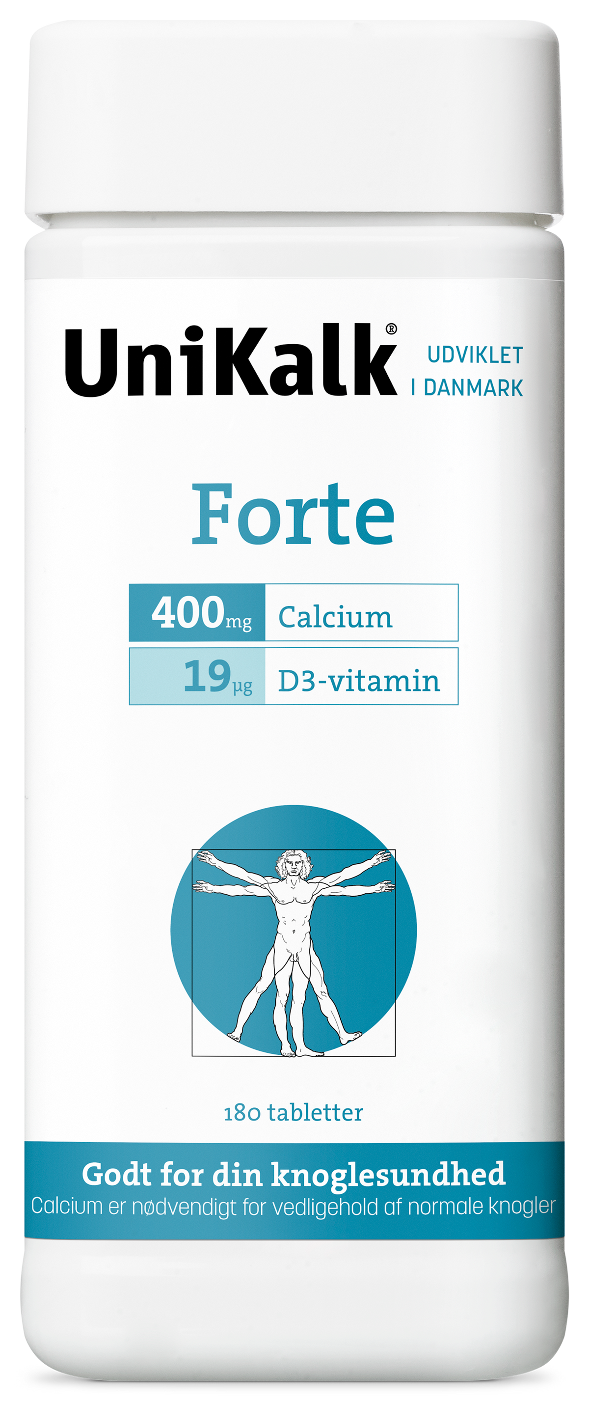 Pakning med UniKalk Extra kosttilskud med kalk, D-vitamin og magnesium