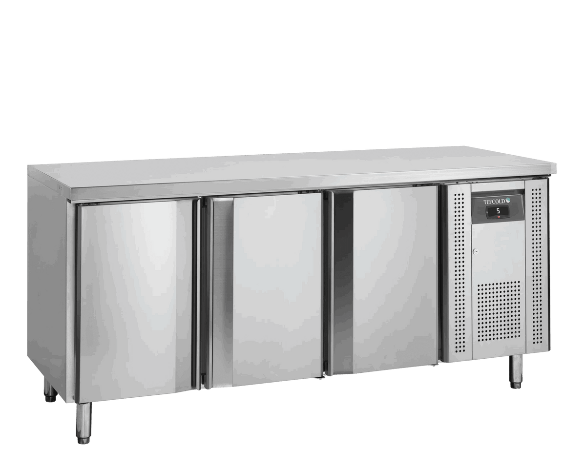 Tefcold kølebord model CK7310X1 med tre låg til restaurant og professionelt køkken