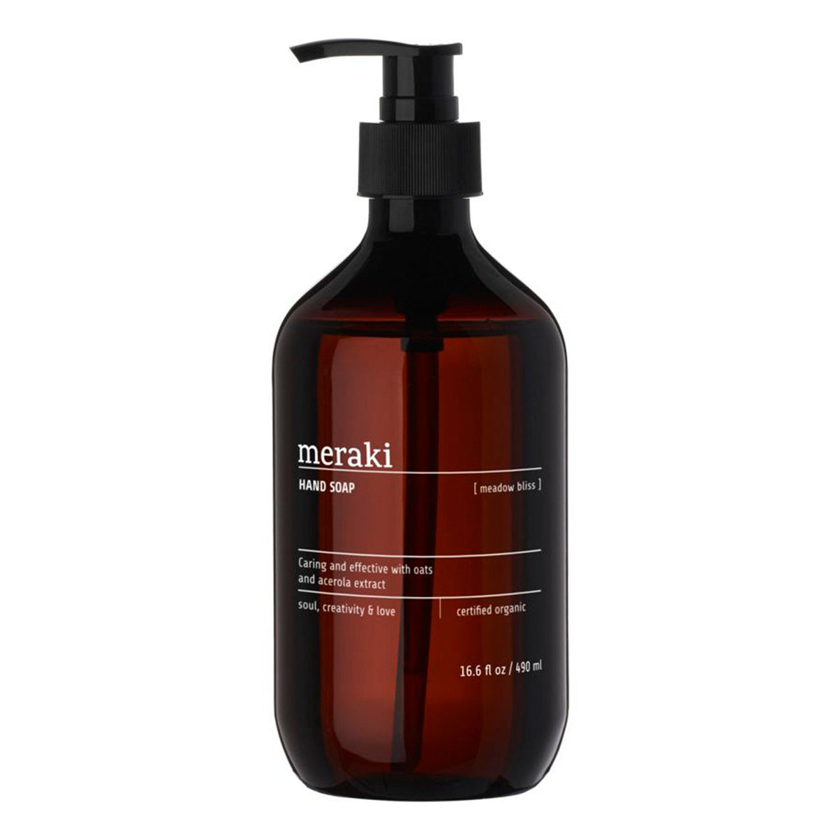 Meraki Meadow Bliss håndsæbe i stilren flaske, 490 ml