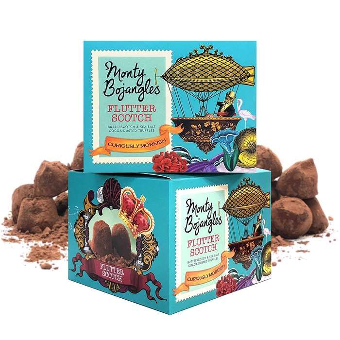 Monty Bojangles chokoladetrøfler med karamel og havsalt, pakke på 150 g