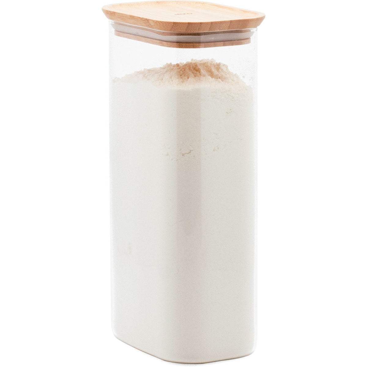 Pebbly opbevaringsglas på 180 cl med låg i bambus