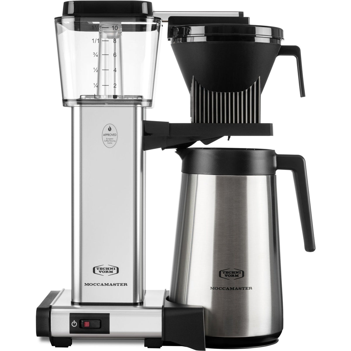 Moccamaster Automatic Thermo kaffebrygger i Polished Silver med termokande