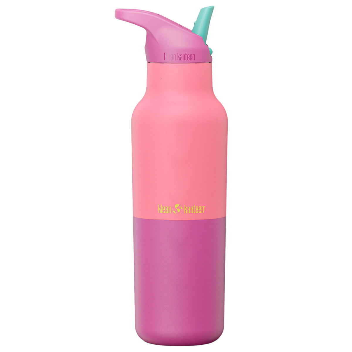 Klean Kanteen Rise Classic drikkeflaske i rosa Pink Lemonade Kaleidoscope med sportslåg