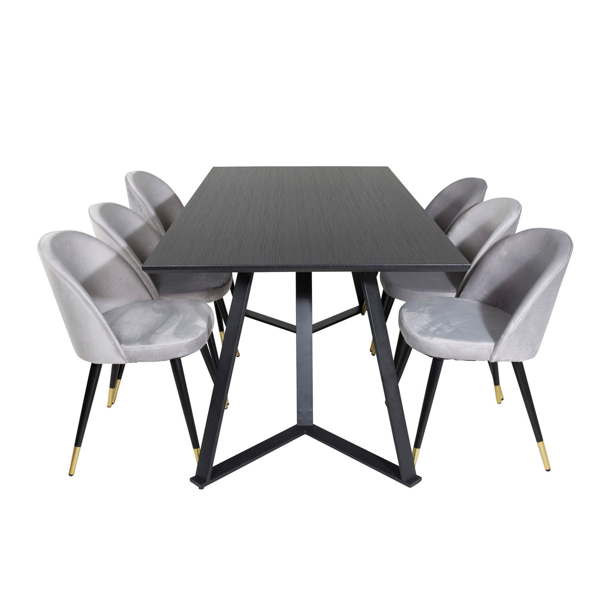 Se VENTURE DESIGN Marina spisebordssæt, m. 6 stole - sort finer/sort metal og lysegrå fløjl/sort metal ❤ Kæmpe udvalg i Venture Design - Køb online på udsalg og tilbud lige nu ❤ Hurtig levering til lave fragtpriser - Varenummer: Boboonline-62731 og barcode / Ean: 7340220861320 på lager - Udsalg på Møbler,Spisebordssæt,
Spisebordssæt 6 personer,
Spisestue,
Møbelsæt,
Møbler,
Samarbej Op til 63% rabat - Over 2.739 mærker samlet ét sted