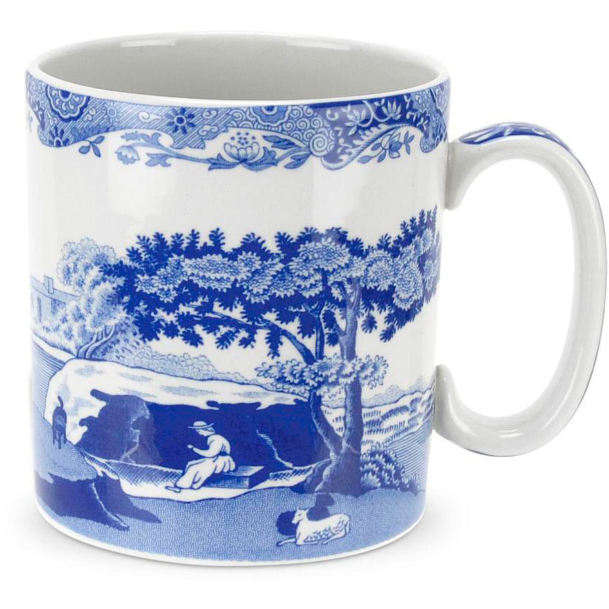Spode Blue Italian krus i porcelæn med blåt og hvidt mønster