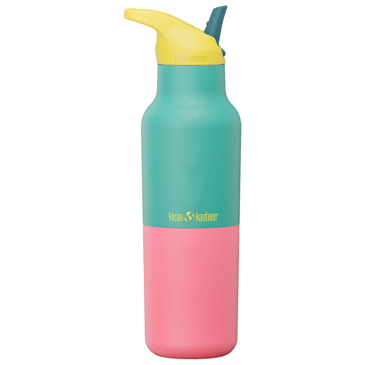 Klean Kanteen Rise Classic drikkeflaske på 473 ml med sportslåg i Turquoise Kaleidoscope