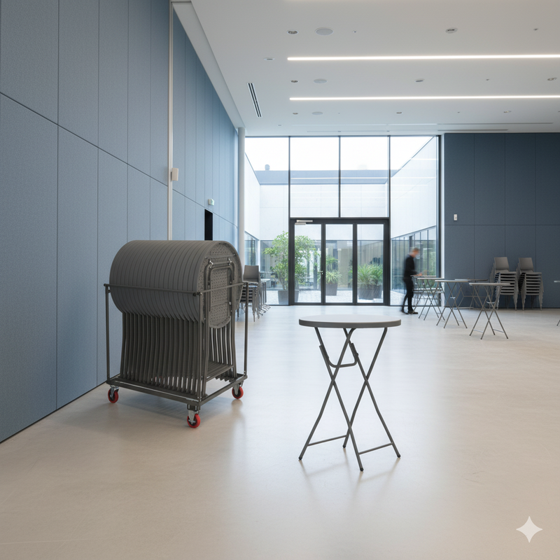 20 Zown Cocktail Ø80 klapborde inkl. bordvogn