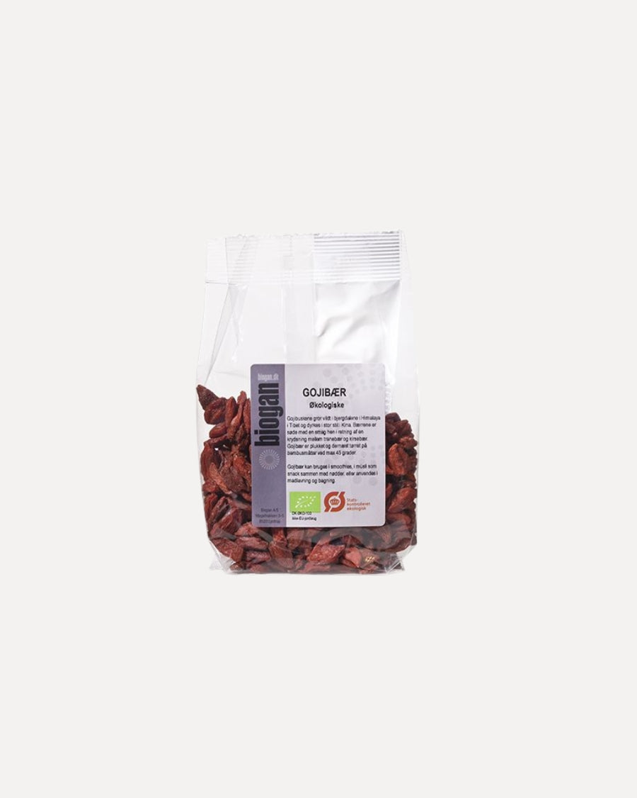Pose med økologiske tørrede gojibær fra Unik Food, 200 g