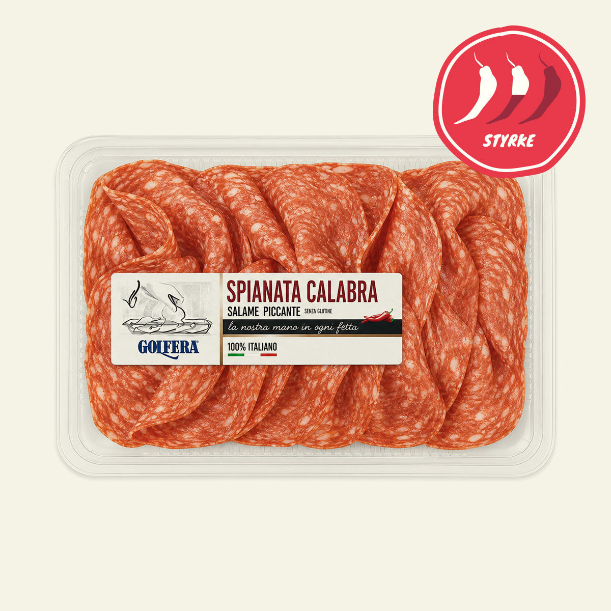 Golfera Salame Spianata, flad italiensk salami til pizza