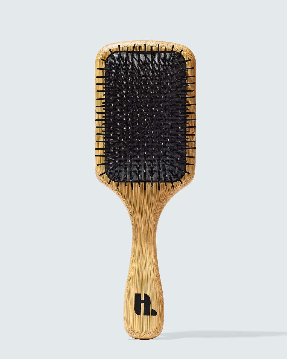 Hairlust Bamboo Paddle Brush, paddelbørste i bambus med stort, fladt børstehoved