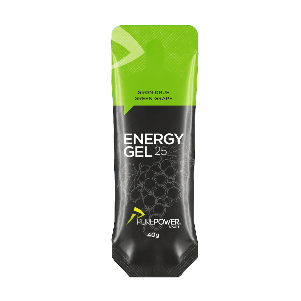 PurePower Energy Gel 25 med smag af grøn drue, 40 g gel til sport