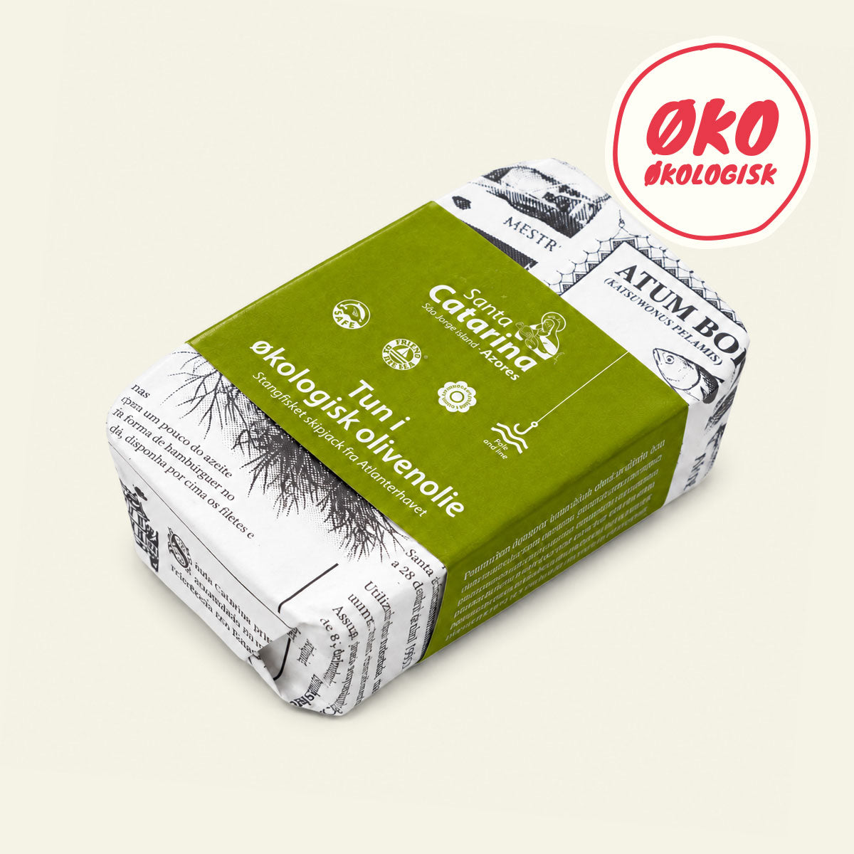 Dåse med Santa Catarina tunfileter af skipjack-tun i økologisk olivenolie