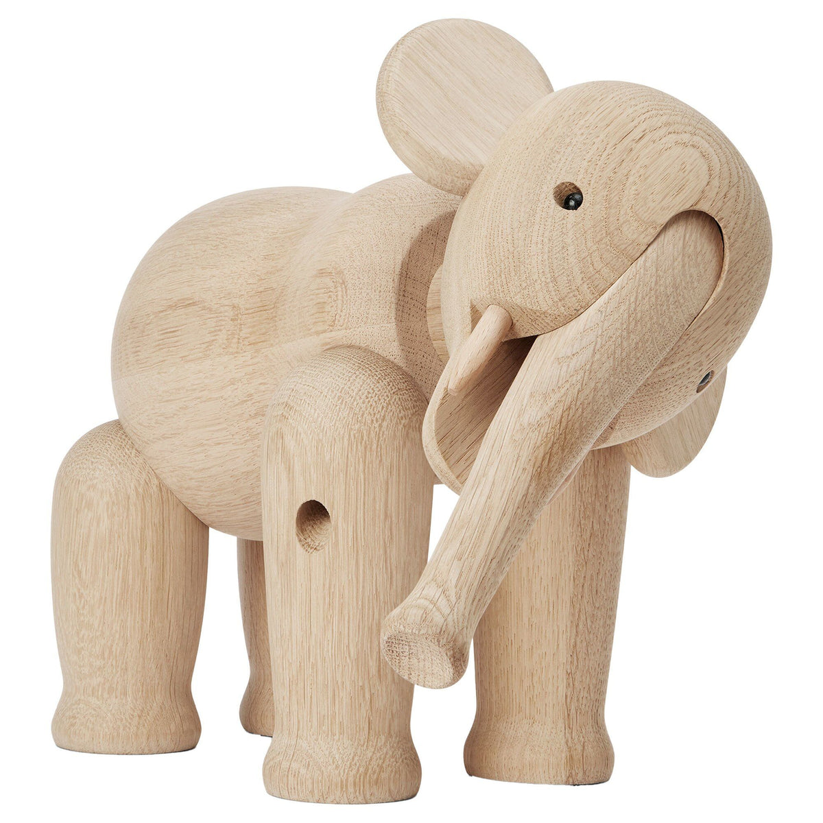 Kay Bojesen stor elefant i egetræ med lang snabel og venlige øjne