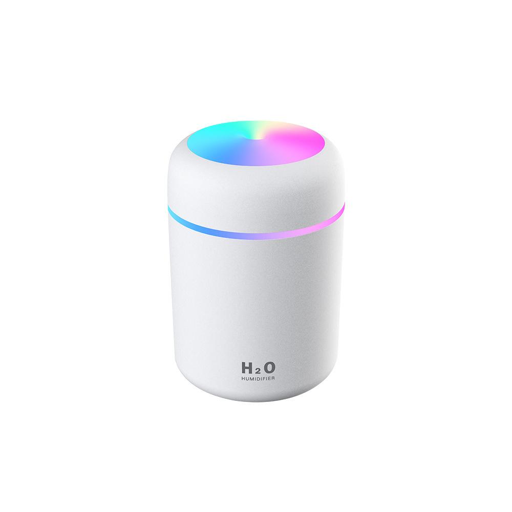 Hvid H2O luftfugter med LED lys