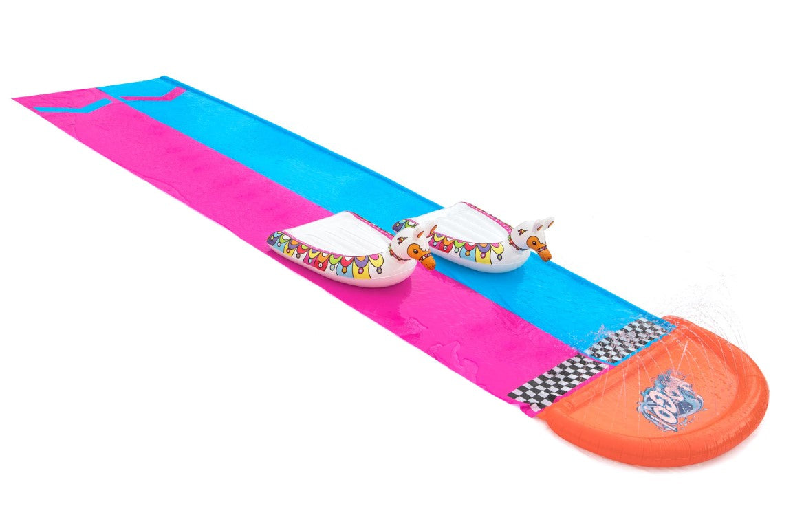 Se H2OGO! Vand Double Glidebane 488cm ''Double Llama Rama'' m/2 lamabadedyr ✔ Kæmpe udvalg i Bestway - Køb online på udsalg og tilbud lige nu ✔ Lav fragtpris og hurtig levering - Varenummer: MMAction-17852320 og 6942138968897 på lager - Udsalg på Vand Glidebaner til haven Spar helt op til 73% - Kæmpe udsalg på over 739 mærker