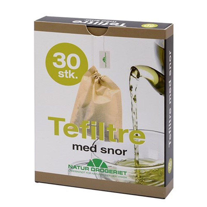 Ubleget engangstefilter med snor fra Natur Drogeriet