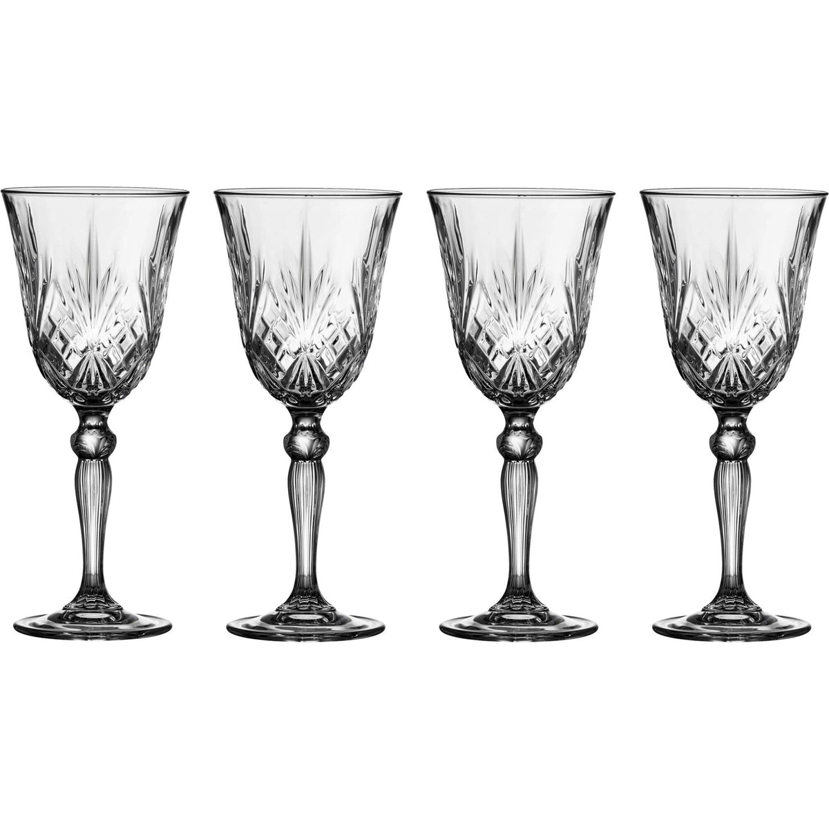 Fire Melodia hvidvinsglas fra Lyngby Glas i transparent miljøkrystal