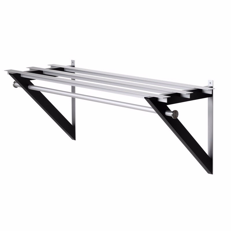 Sort Hoigaard Milano hattehylde i aluminium, 98 cm bred