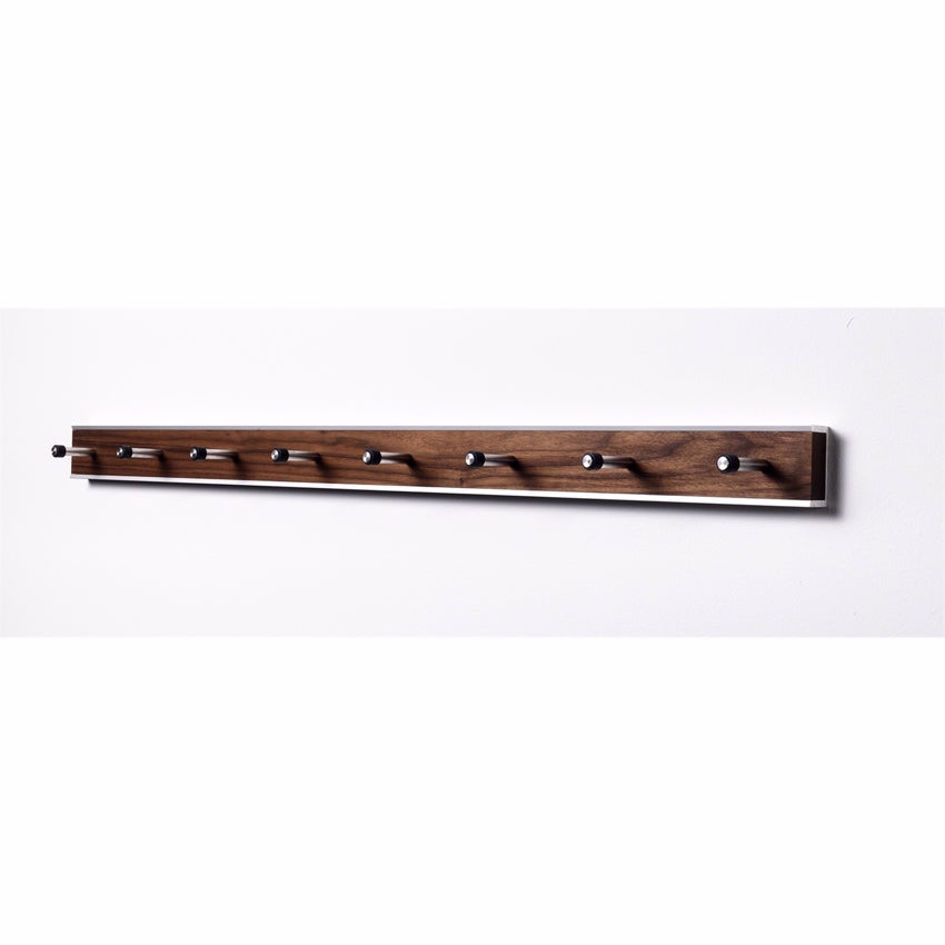 Hoigaard knagerække i valnød med 8 knager, 98 cm bred
