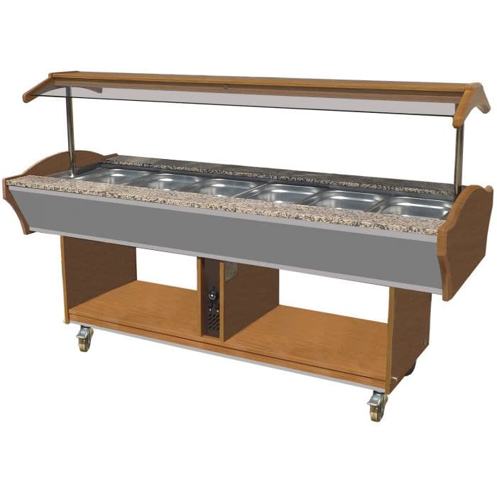 Combisteel stor varm buffet til 6 x 6/1 GN med servérklare varme retter