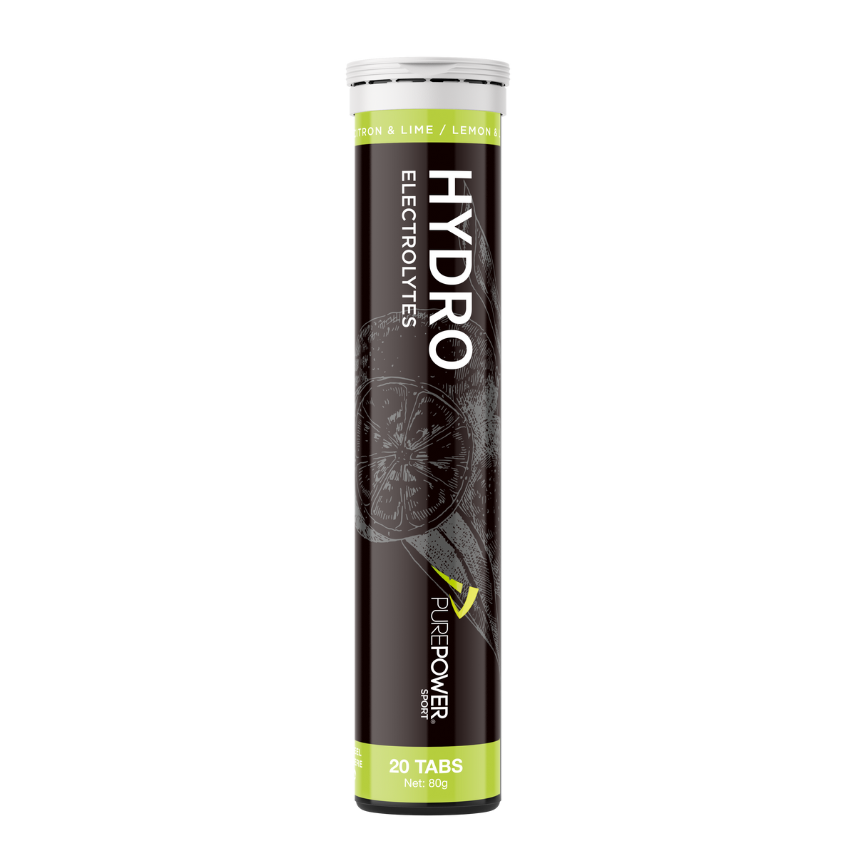 PurePower Hydro drikketabletter med smag af lemon og lime, pakke med 20 stk.