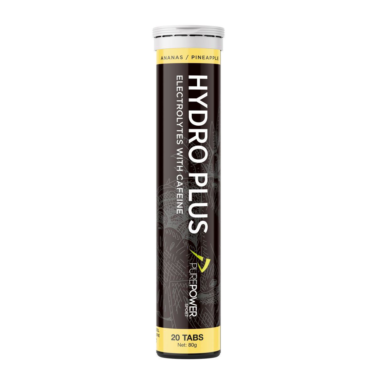PurePower Hydro Plus ananas, rør med 20 tabs til sportsdrik