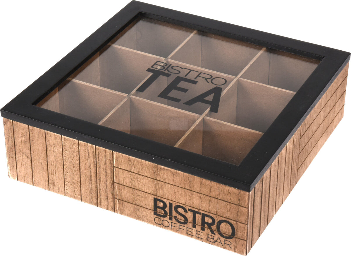 Se Te boks Bistro - 9 rum - træfarvet med sort låg og glas ❤ Kæmpe udvalg i Boligoghaven - Køb online på udsalg og tilbud lige nu ❤ Super billig fragt og lynhurtig levering - Varenummer: Bolig&Haven-53001598468426 og barcode / Ean: 8720573682275 på lager - Udsalg på Få op til 63% i rabat - Over 1.798 brands samlet på udsalg