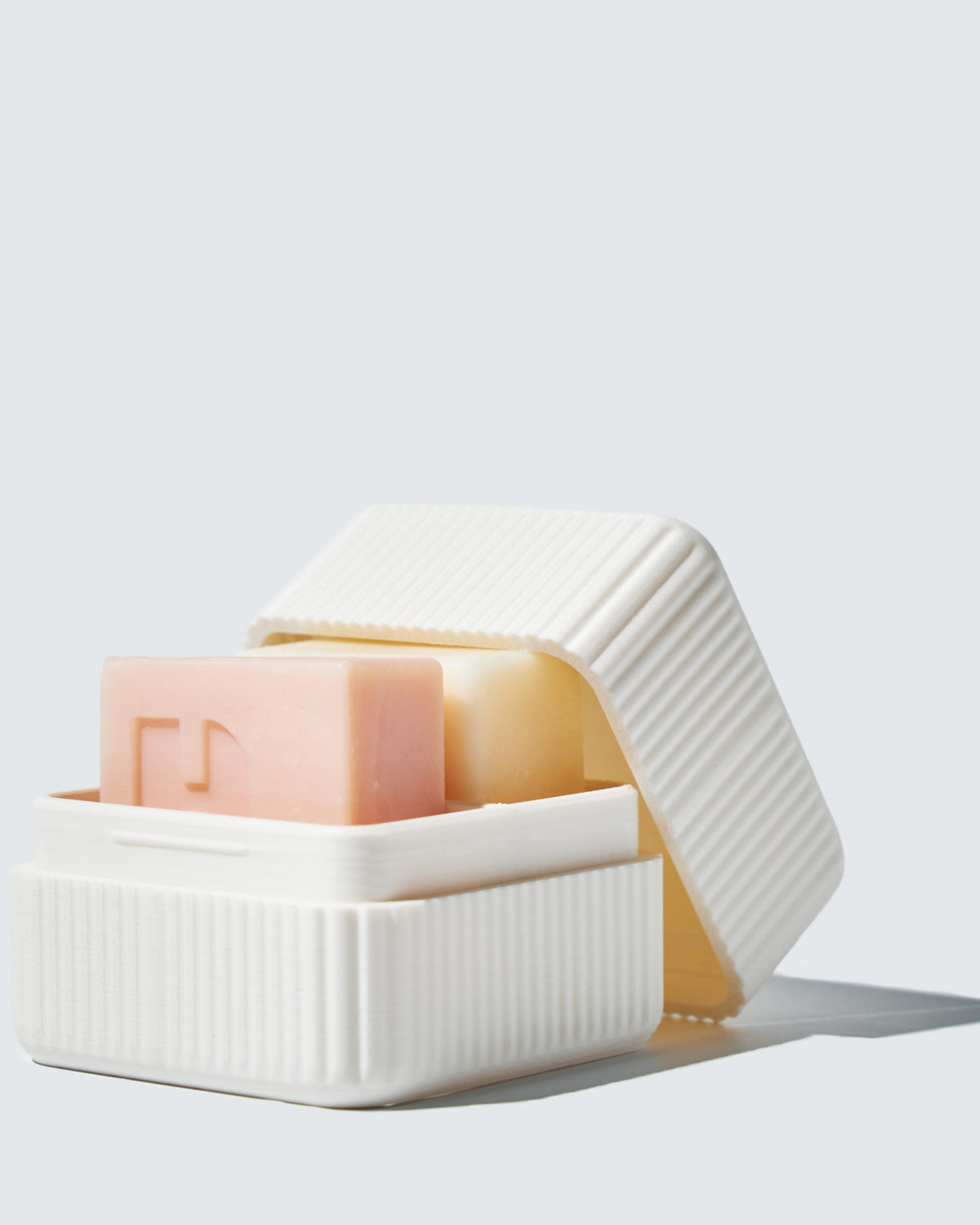 Hvid Hairlust Hair Bars Case Double, sæbeholder til shampoo- og balsambars