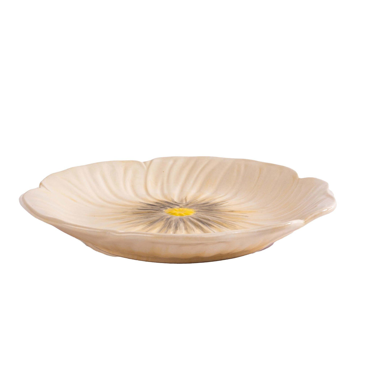Beige Byon Poppy asiet med valmuedesign, 21 cm