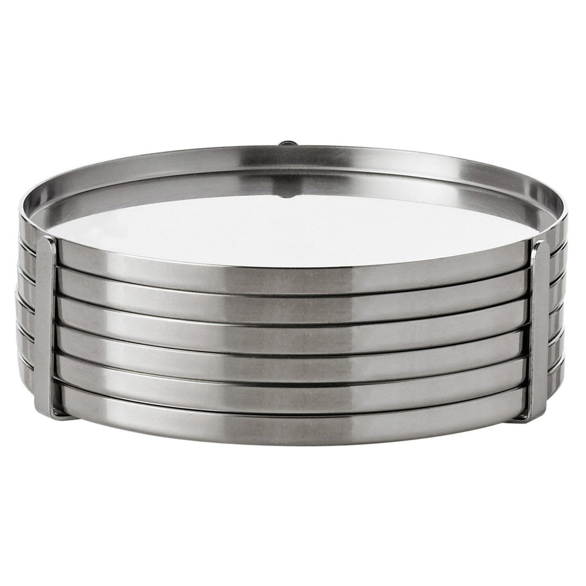 Stelton AJ glasbakker designet af Arne Jacobsen til at beskytte bordet mod dryp