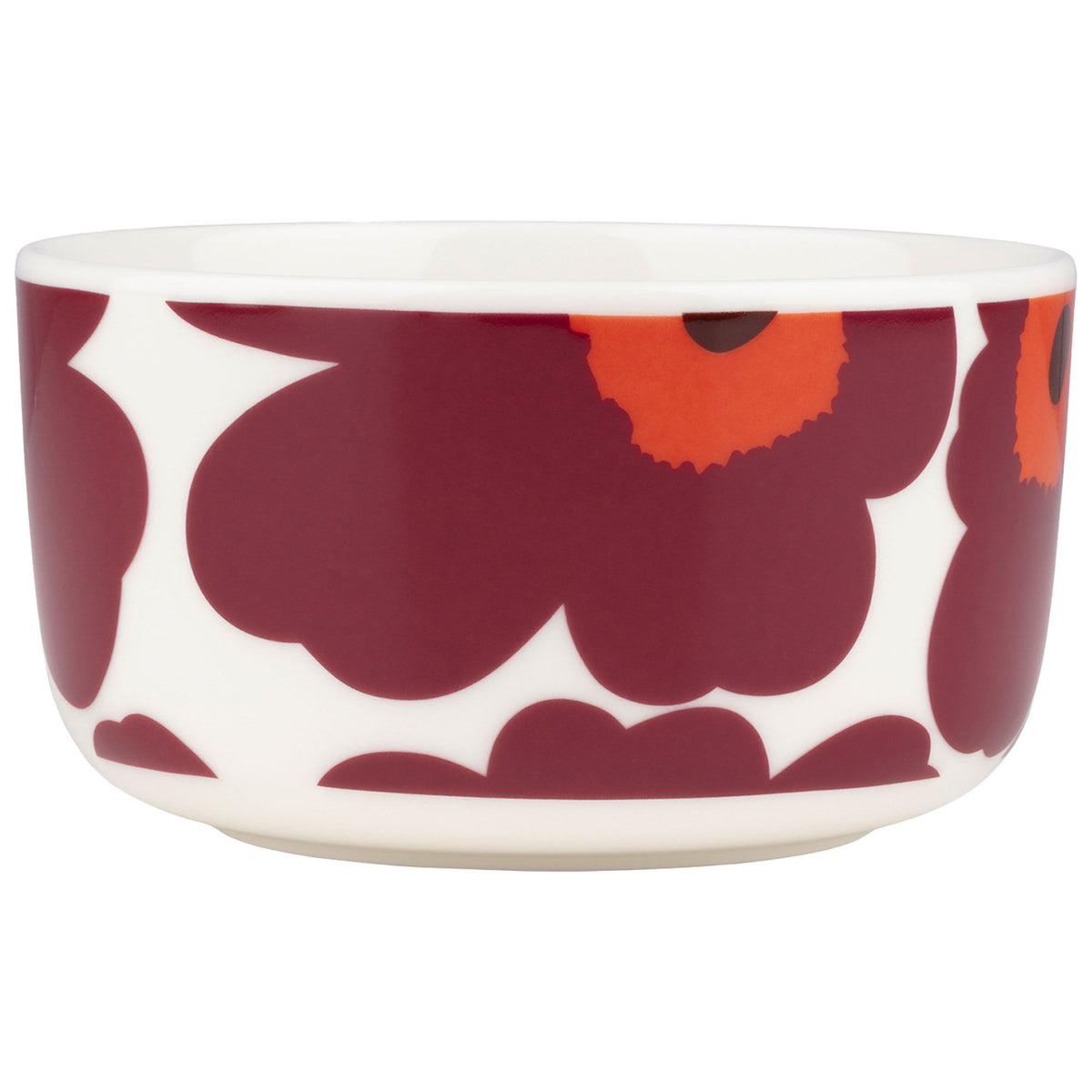 Marimekko Unikko skål på 50 cl med mønster i hvid, vinrød og rød
