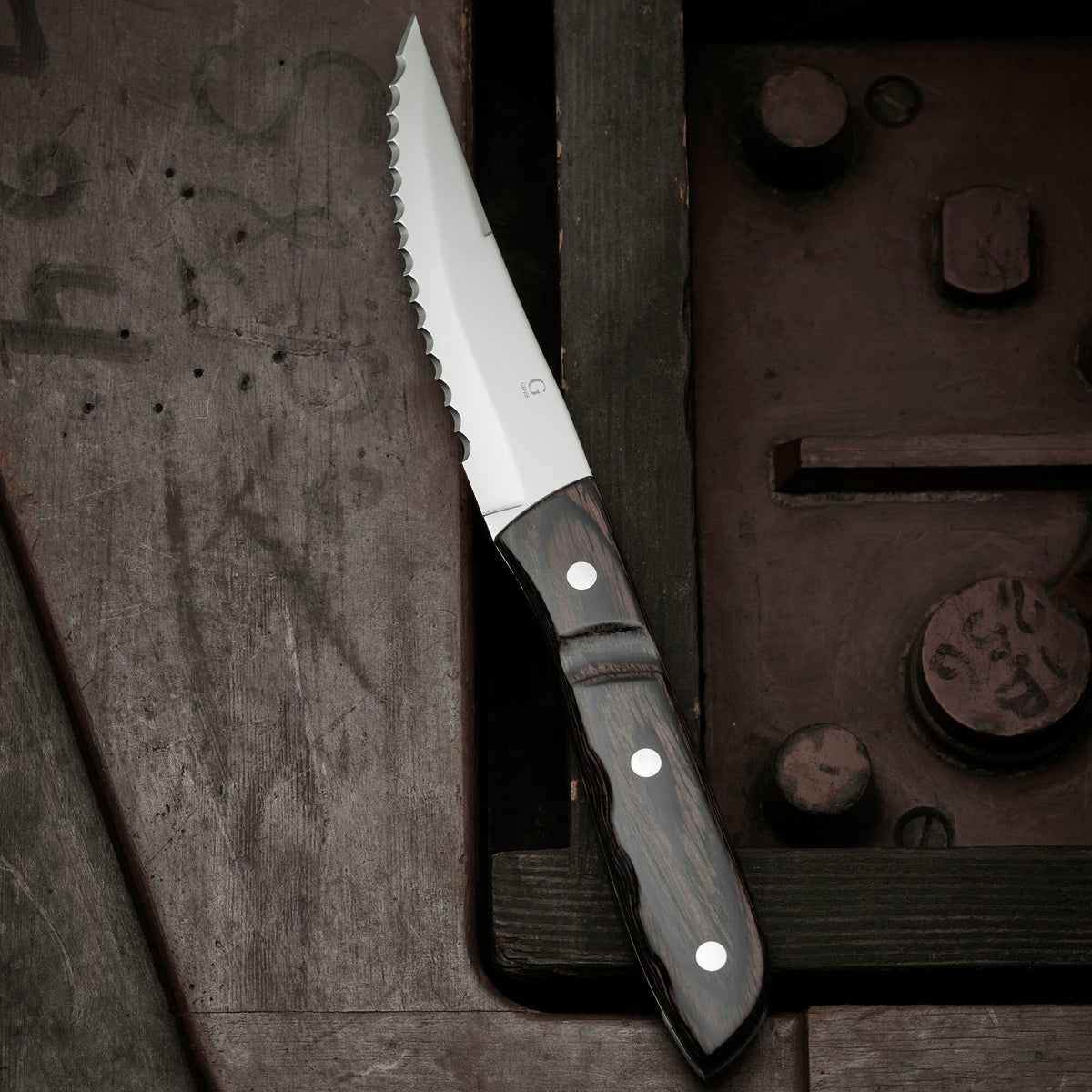 Gense Old Farmer Classic steakknive XL med træhåndtag og stål