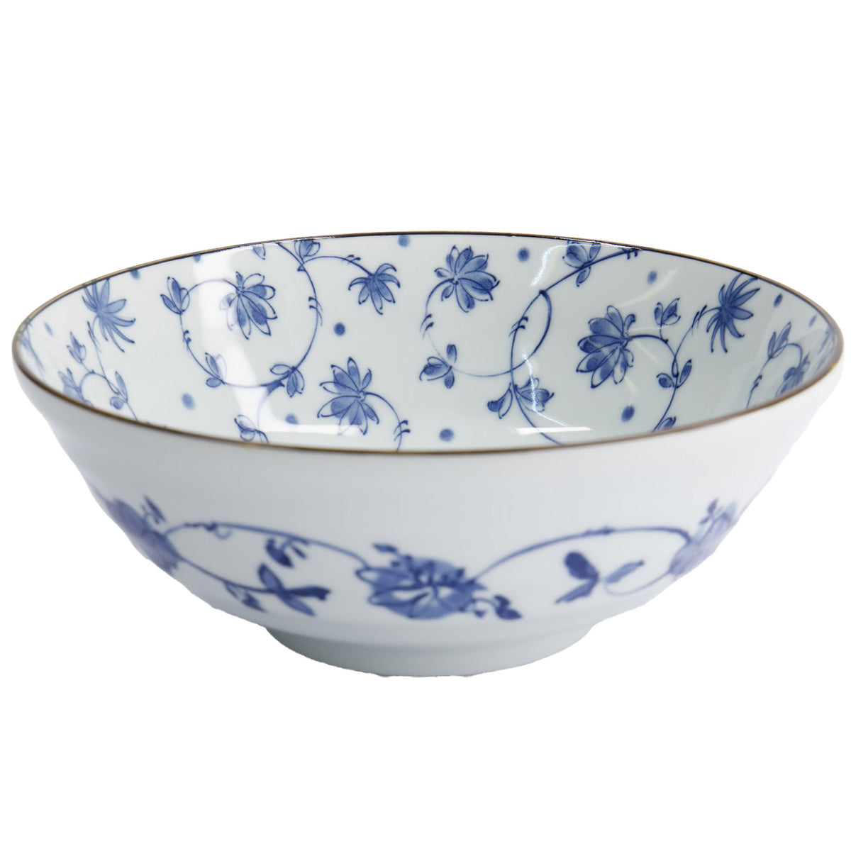 Blå-hvid Karakusa ramenskål i porcelæn fra Tokyo Design Studio, 1 liter