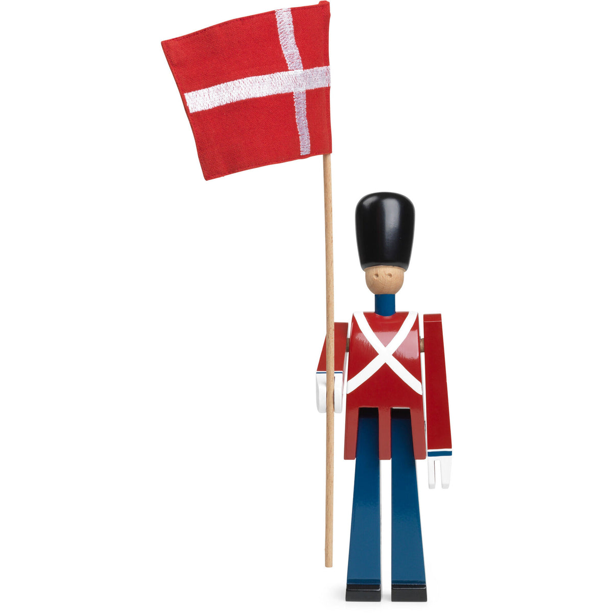 Kay Bojesen fanebærer træfigur med tekstilflag