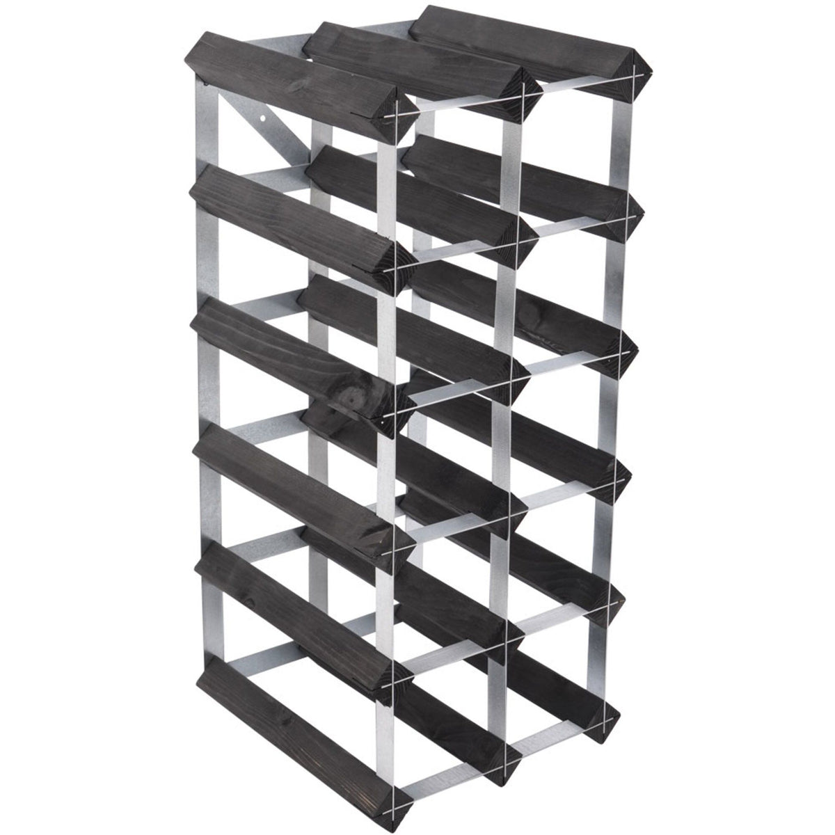 Vinstativ i Black Ash til 15 flasker fra Traditional Wine Rack