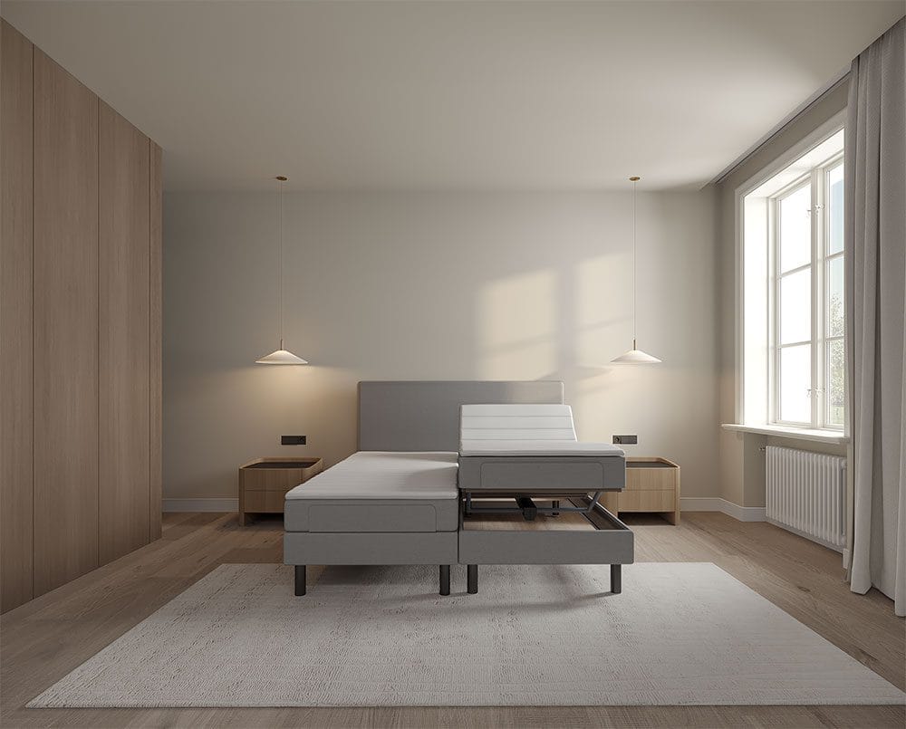 Hvidovre elevationsseng 180x200 cm i farven mørkegrå fra Sengesnedkeren